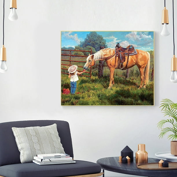 Peinture Par Numéros Adulte 40x40 Cm - Kit Complet Cheval | Créez Votre Chef-d'Œuvre Facilement !