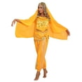 thumbnail image 2 of TiaoBug Women India Belly Dance Costume Lanterns Sleeves Top Pants Hip Scarf Head Scarf 4Pcs Yellow One Size, 2 of 6