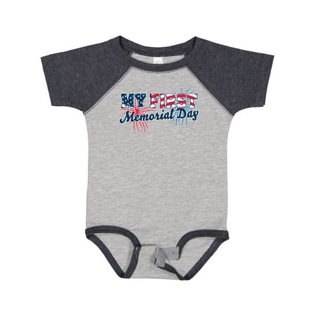 

Inktastic My First Memorial Day with Fireworks Gift Baby Boy or Baby Girl Bodysuit