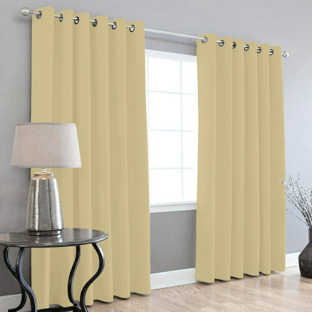 Cortinas Blackout 275cm Ancho X 215cm De Largo En 2 Paneles, 100% Microfibra Poliéster CHAMPAGNE