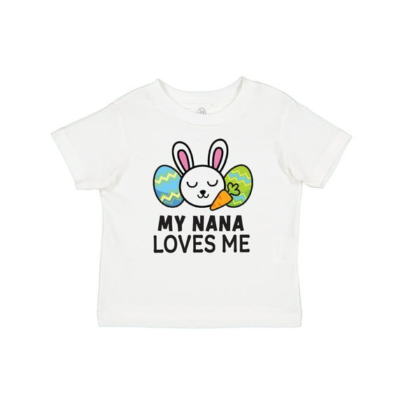 Inktastic My Nana Loves Me with Bunny and Easter Eggs Boys or Girls Baby T-Shirt