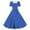 Blue Polka Dot, variant on Women'S Rainbow Leopard Print Print Square Neck Dress Short Sleeve Tie Waist A-Line Midi Swing Dress