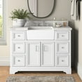 thumbnail image 5 of Zelda 48" Farmhouse Bathroom Vanity with White Cabinet and Carrara Marble Top, 5 of 7