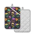 thumbnail image 2 of WOBOGO Spider Web Skull Oven Mitts 2 Piece Heat Resistant 338 Degrees F Square Insulation Pads for A Wide Range of Cooking Occasions, 2 of 7