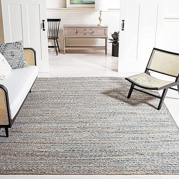 Ripaz Vogue Rug Jute & Cotton Denim Mix Hand Braided Rectangle Runners Area Rug (2X3 Ft)