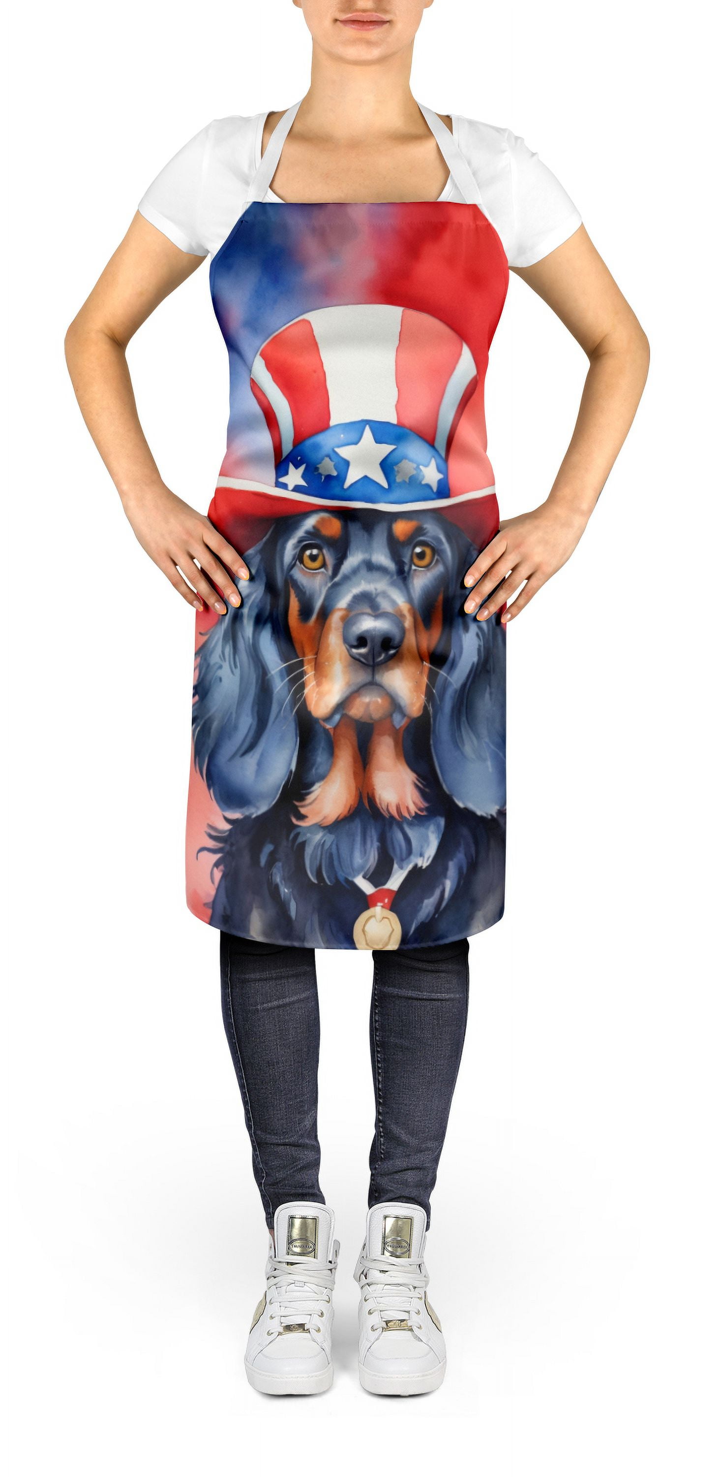 Gordon Setter Patriotic American Apron 27 in x 30 in