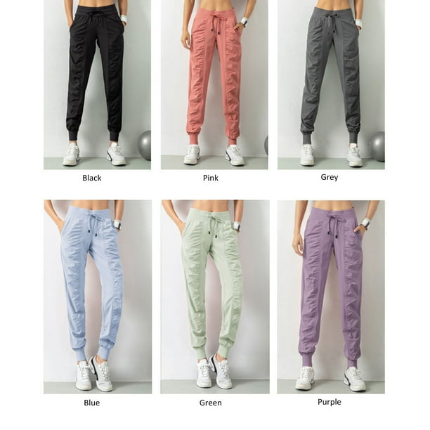 Pantalones deportivos para mujer con bolsillos laterales con cordón Pantalones Joggers Yoga