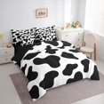 thumbnail image 3 of Homewish Fashion Cow Print Bedding Comforter Set 7-Piece, White Black Polkadots King Bedding Sets, Teens Kids Boys Girls Reversible Bed Sheets, Breathable Home Decor, 3 of 7