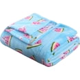 thumbnail image 2 of Super Soft Christmas Prints Fleece Blanket-Holiday Theme Home Décor Fuzzy Warm and Cozy Throws for Winter Bedding, Couch and Gift, 50 x 60 inch, Watermelon, 2 of 6