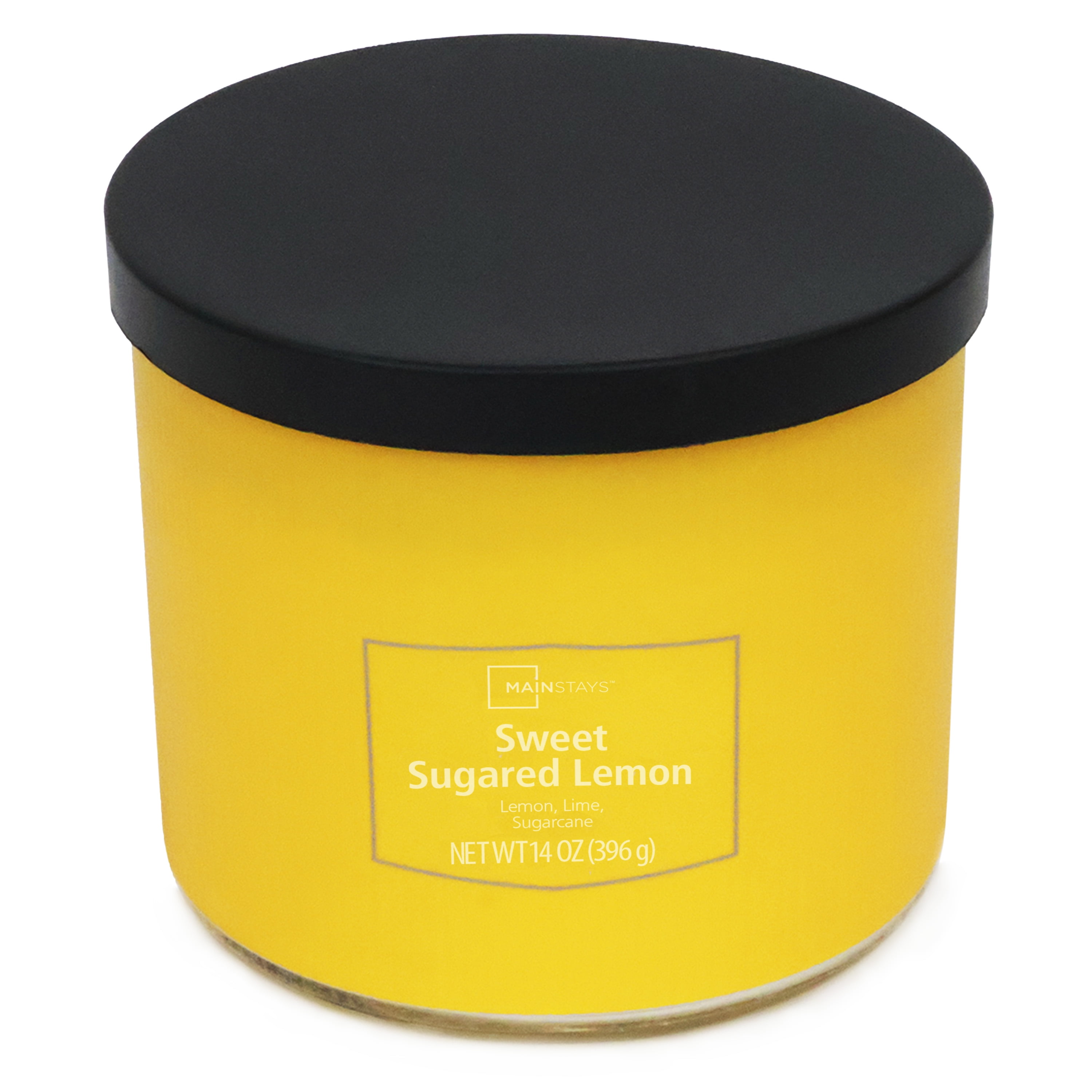Mainstays 3-Wick Textured Wrap Sweet Sugared Lemon Candle, 14 Ounce
