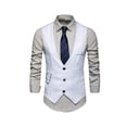 thumbnail image 1 of Yuemengxuan Men Business Waistcoat, Solid Color V-Neck Sleeveless Single-Breasted Suit Vest, 1 of 6