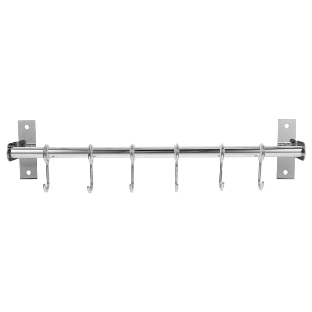 Gancho multifuncional de 40 cm para cocina, sin perforaciones, para colgar en la pared, de acero inoxidable, para el hogar, la cocina y el baño (plateado)