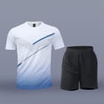 thumbnail image 2 of Men's Shirt and Shorts Gym Set 2 Piece Outfits Fashion Summer Tracksuits Casual Sportwear Set Big and Tall Size M-5XL White, 2 of 5