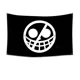 thumbnail image 3 of Bandera de calavera pirata de One Piece de Anime, decoración de pared para el hogar y el dormitorio, pancarta con pintura de sombrero de paja de Luffy, bandera pirata, juguetes para niños, regalo, 3 of 5
