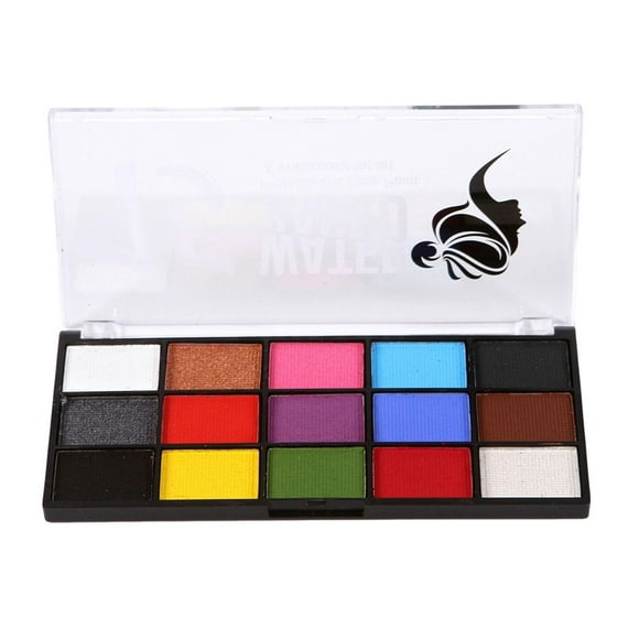 15 colores paletas de pintura profesional para cara y cuerpo a prueba de sudor pinturas faciales impermeables para disfraces festival vacaciones adult Sunnimix Pintura corporal