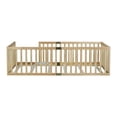 thumbnail image 4 of Miniyam Twin Size Floor Bed with High Safety Fence for Kids, Natural, 4 of 7