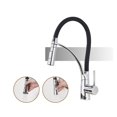 thumbnail image 1 of Mitigeur de Cuisine en Caoutchouc Nickel Brossé Rotation Robinet Pulvérisateur à Jet Rétractable Robinet d'Eau Chaude Froide une Poignée Robinet de Cuisine, Installation Sans Effort, 1 of 7