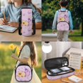 thumbnail image 3 of Garronmavis Kids Girls Backpack with Lunch Box, 4-Piece Set Includes Backpack, Lunch Bag, Pencil Case, Water Holder Case, Capybara Large Capacity School Backpack with Front Pocket, 3 of 8