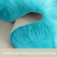 thumbnail image 5 of PiccoCasa Wool Imitation Sheepskin Double Heart Shaped Area Rug for Bedroom, 4 x 2 ft Teal Blue, 5 of 8