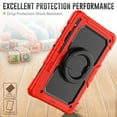 thumbnail image 4 of for Samsung Galaxy Tab S8+ Plus/S7 FE/S7+ Plus Case 12.4 inch, 360 Rotating Shockproof Cover with Stand, Handle, Shoulder Strap (SM-X800/T730/T970), Red, 4 of 7