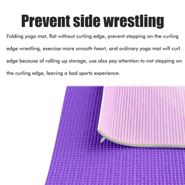 Foldable Thick Yoga Mat Eco-Friendly Portable Travel Pilates Mat Mat Foldable PVC Non-Slip Exercise Mat for Men/Women