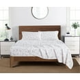 thumbnail image 3 of (2 pack) Mainstays Super Soft Brushed Microfiber Bed Sheet Set, Full, White Floral, 4 Piece, 3 of 13