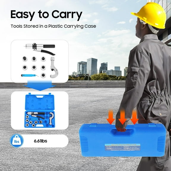 HVAC Hydraulic Swaging Tool Silver Black Kit Fit Copper Tubing Expanding Copper Tube Expander