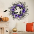 thumbnail image 4 of sruoe Halloween Decorations, Indoor Outdoor Halloween Decor, Artificial Wreaths, Halloween Decorations for Outside, Front Door Wreaths, Bats Wreath Dead Branches Glowing Decoration, 4 of 5