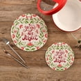 thumbnail image 2 of SKYSONIC 2 pcs You are Perfect Quote Pot Holders Trivets, Heat Resistant Trivets,Cartoon Red Green Floral Cotton Thread Weave Mats for Hot Pads Pans Pot Bowl Teapot, 2 of 7