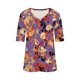 thumbnail image 4 of Fiudx Liquidación de Ofertas Flash Camiseta de Manga Corta con Cuello En V Estampada Informal a La Moda para Mujer, 4 of 4