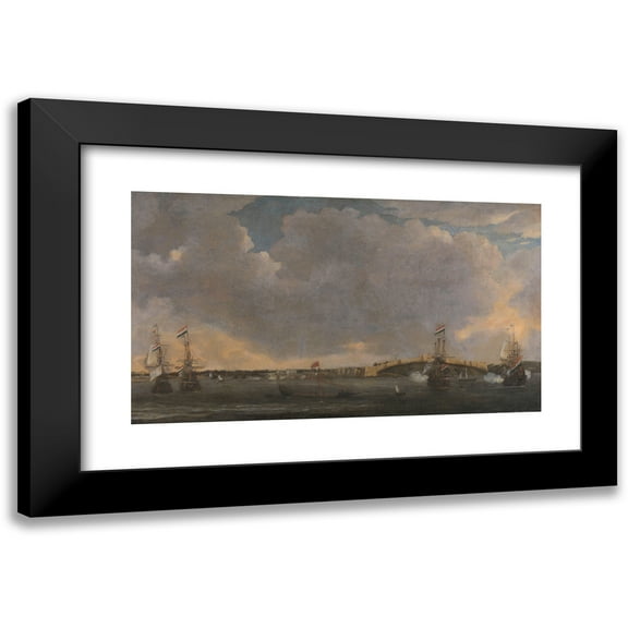 Reinier Nooms 14x10 Black Modern Framed Museum Art Print Titled - View of Tripoli (1662 - 1668)