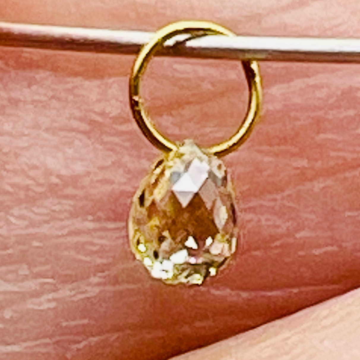0.28cts Natural Canary Diamond 18K Gold Pendant | 3.25x2.5x2.25mm | - image 2 of 12