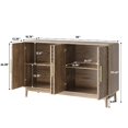 thumbnail image 6 of Sideboard Buffet Cabinet With Storage, Carved 4 Door Sideboard, Multifunctional Accent Cabinet With Adjustable Layer Board For Living Room, Entryway, Hallway, Office, Kitchen and Dining Room, 6 of 6