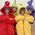 thumbnail image 4 of Guvpev Funny Cartoon Onesie Pajamas for K'ids, Warm Fleece Halloween Cosplay Jumpsuit, Unisex Silly One-Piece Sleepwear Costume, Soft Plush Hooded Loungewear for Cosplay Party & Fancy Dress, 4 of 13