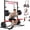 black, variant on FLYBIRD Squat Rack with Pull-Up Bar,Power Rack 950lbs Capacity Heavy Duty, Width Adjustable Half Rack for Home Gym,Landmine Attachment & 22 Adjustable Heights
