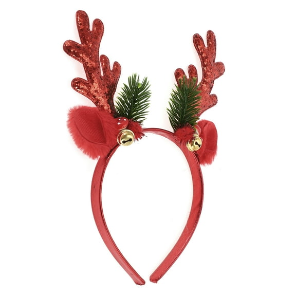Unique Bargains 1 Pc Classic Antlers Shape Headband for Halloween 4.72" Diameter Red
