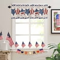 thumbnail image 3 of Kitchen Cafe Valance Curtain for Small Windows,Memorial Day Patriotic Blue Red Star Rod Pocket Short Valances American Flag on Cotton Linen Window Treatment for Living Room/Bedroom/Bathroom,54x18in, 3 of 7