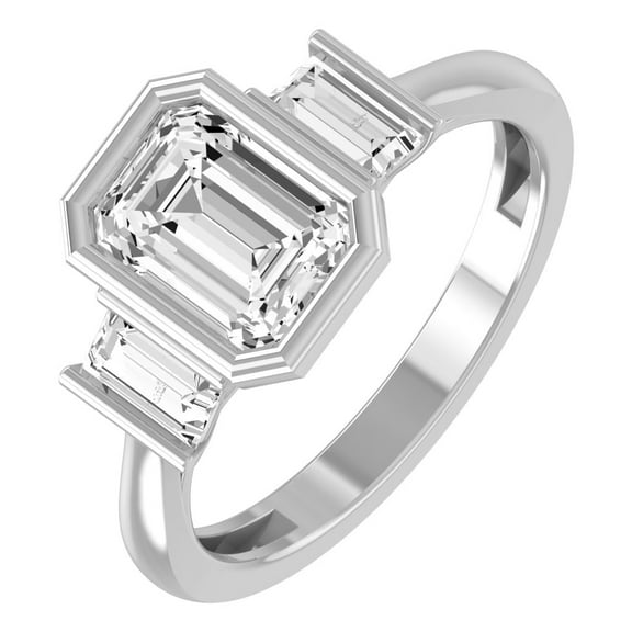 ARAIYA FINE JEWELRY 10K White Gold Lab Grown Diamond Solitaire Engagement Ring (2 1/2 cttw, D-F Color, VS1 Clarity) Size 5