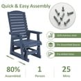thumbnail image 3 of Mosbrisa HIPS Poly Lumber Patio Glider with Cup Holders, High Backrest and Deep Contoured Seat,  for Outdoor, Porch,  Garden, Navy blue, 3 of 5