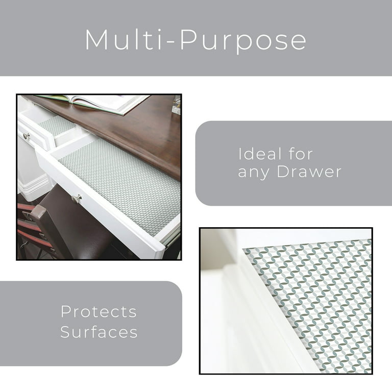 Metronic Shelf Liner for Kitchen Cabinets and Drawers, 12 x 30ft, Non Slip  Drawer Liner, Quatrefoil Gray