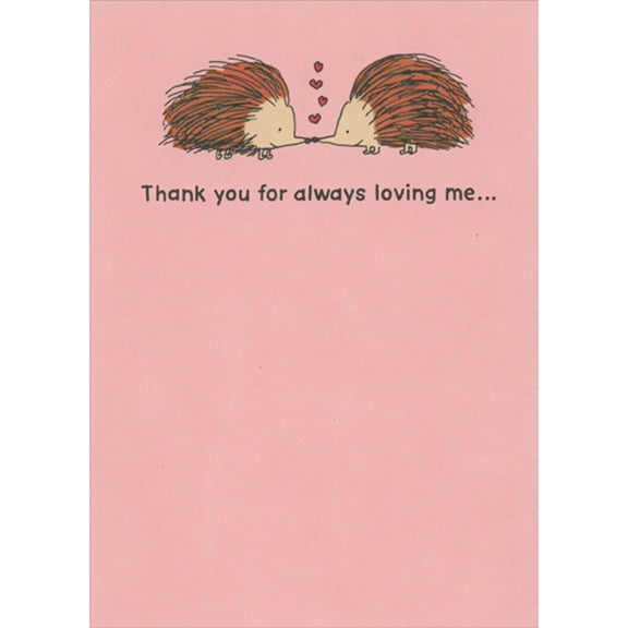 RSVP Thank You For Always Loving Me: Porcupines Touching Noses Funny Valentine's Day Card for the One I Love