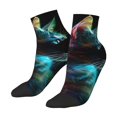 thumbnail image 3 of Salouo Neon Spectrum Cat Portrait Pattern Unisex Middle Tube Socks,Middle-Finger Knee High Socks Over The Calf Tube Stocking Crew Stockings for Women and Men Tube Socks, 3 of 8
