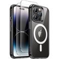 thumbnail image 1 of czcpp-3 Étui Magnétique en 1 pour iPhone 14 Pro 6.1 Pouces avec 2 Protecteurs d'Écran en Verre Trempé, Compatible avec MagSafe, Pare-Chocs Antichoc (Noir), 1 of 4