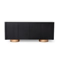 thumbnail image 2 of Modrest Peak 4-Cabinet Modern Ceramic & Veneer Buffet in Black/White, 2 of 5