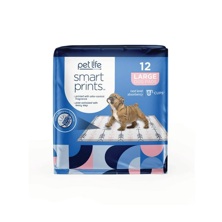 Pet Life Unlimited Smart Prints Dog Pads, Puppy Love Print, 12ct