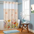 thumbnail image 5 of No Hook Shower Curtain with Built-in Rings - Patriotic Memorial Day Washable Waterproof Fabric Bathroom Curtains for Hotel,Rentals, Stall 36 X 78 Inch , Vintage Red Poppies Summer Flowers, 5 of 6