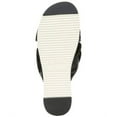 thumbnail image 4 of SAM EDELMAN Womens Black Logo Hardware Ruched Padded Aida Round Toe Platform Slip On Leather Slide Sandals 5.5 M, 4 of 4