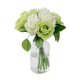thumbnail image 1 of 6 ramos de rosas artificiales blancas y verdes, flores de seda falsas, flores de boda, sala de estar, mesa de comedor, mueble de TV, decoración del hogar, 1 of 5