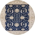 thumbnail image 1 of Ahgly Company Machine Washable Indoor Round Industrial Modern Purple Navy Blue Area Rugs, 5' Round, 1 of 7