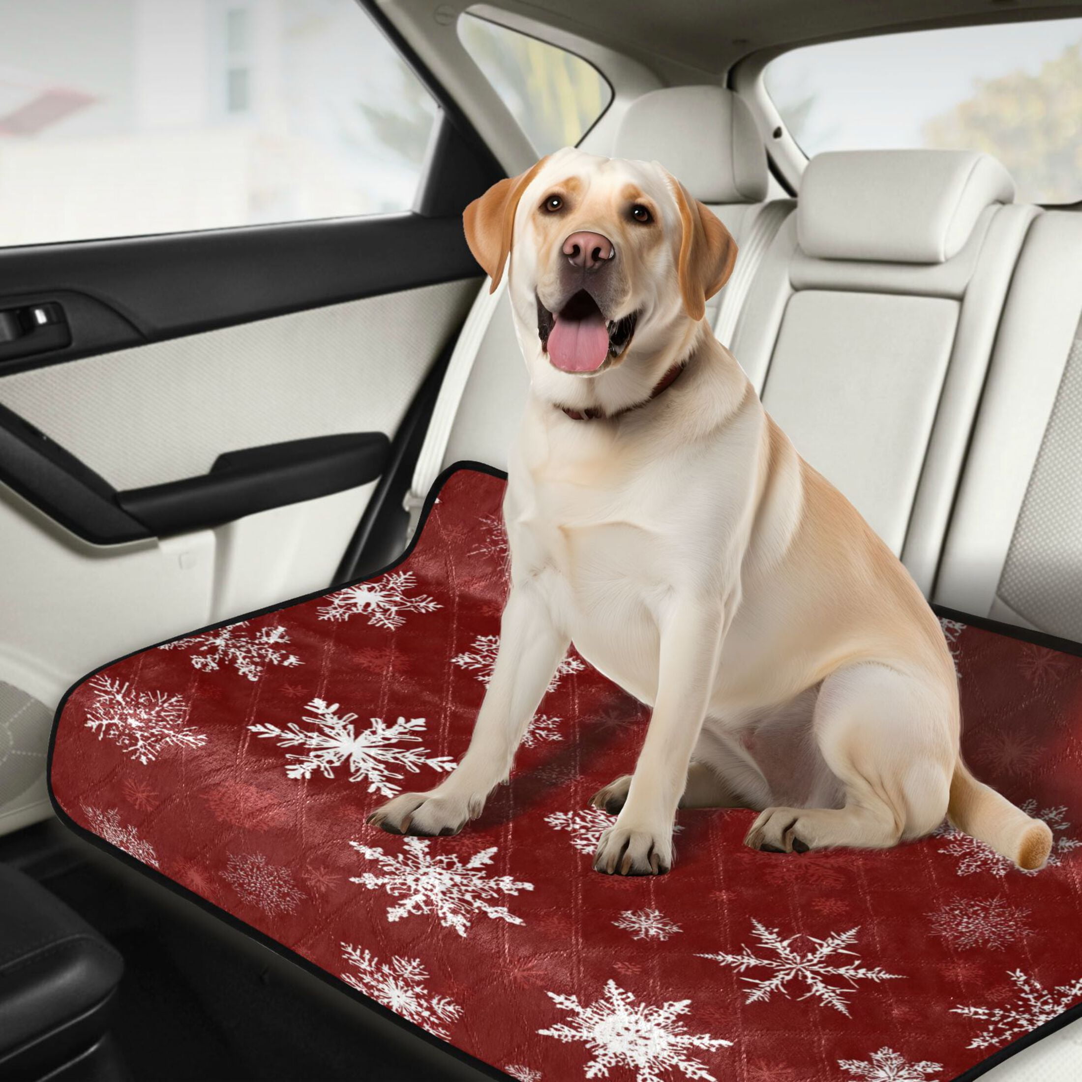 Qxltty Snowflake Pattern Cat litter Pads Pet Set of 2 Diaper Mats Center Anti-leakage Layer Absorbent Soft and Comfortable
